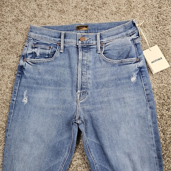 NWT Mother The Tripper Ankle Fray Distressed Jeans Womens 28 Play Like A Pirate - Picture 2 of 11